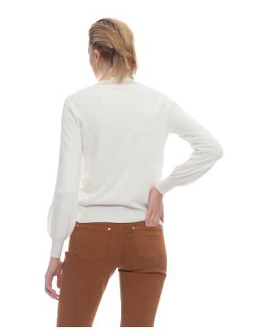 cardigan latte/panna da donna con maniche bishop | KOCCA cardigan latte/panna da donna con maniche bishop | KOCCA