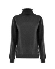 maglia nera da donna con pendaglio logato e spalla bassa | KOCCA