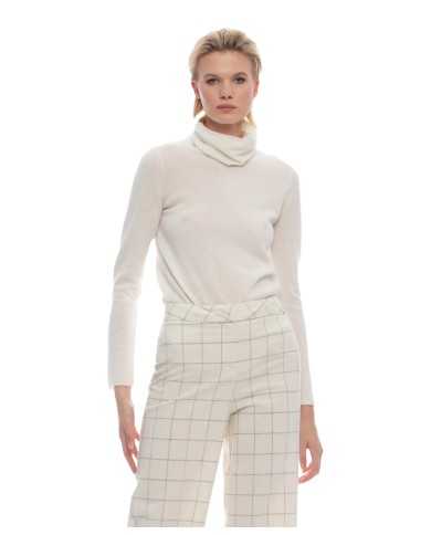 maglia latte/panna da donna con collo alto risvoltato | KOCCA maglia latte/panna da donna con collo alto risvoltato | KOCCA