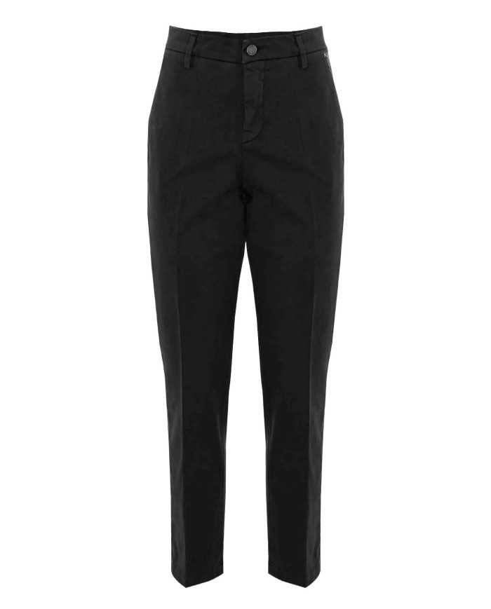 pantalone a carota nero da donna con piega e strass | KOCCA pantalone a carota nero da donna con piega e strass | KOCCA