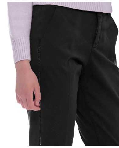 pantalone a carota nero da donna con piega e strass | KOCCA pantalone a carota nero da donna con piega e strass | KOCCA