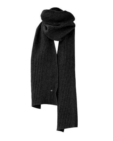 sciarpa nero da donna lavorata a coste | KOCCA sciarpa nero da donna lavorata a coste | KOCCA