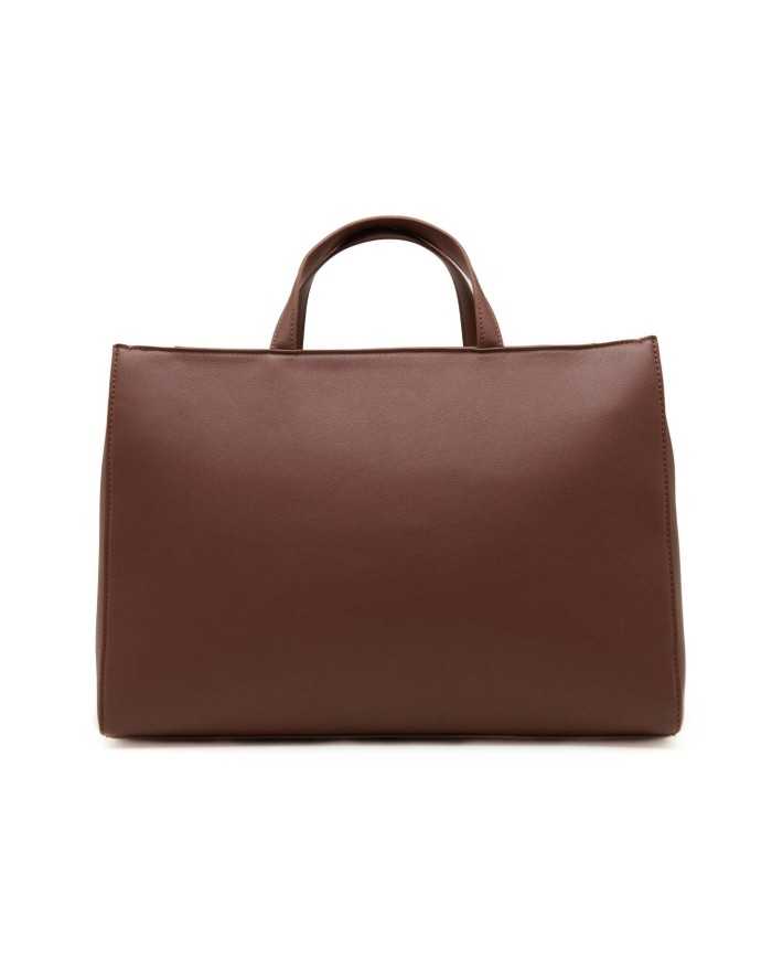 borsa shopping chocolat da donna con stemma logato avanti | LIU JO borsa shopping chocolat da donna con stemma logato avanti | LIU JO