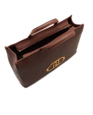 borsa shopping chocolat da donna con stemma logato avanti | LIU JO borsa shopping chocolat da donna con stemma logato avanti | LIU JO