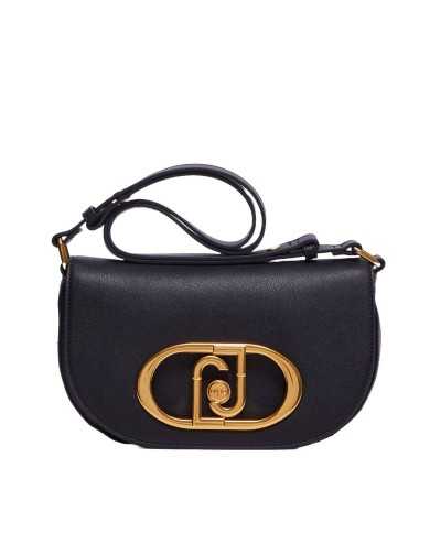 borsa nera da donna con fibbia logata alla chiusura | LIU JO