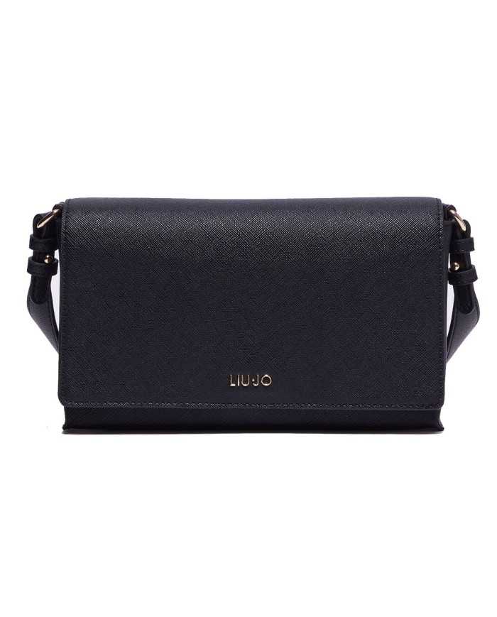 borsa nera donna con logo centrale e pattern interno a cuori | LIU JO borsa nera donna con logo centrale e pattern interno a cuori | LIU JO