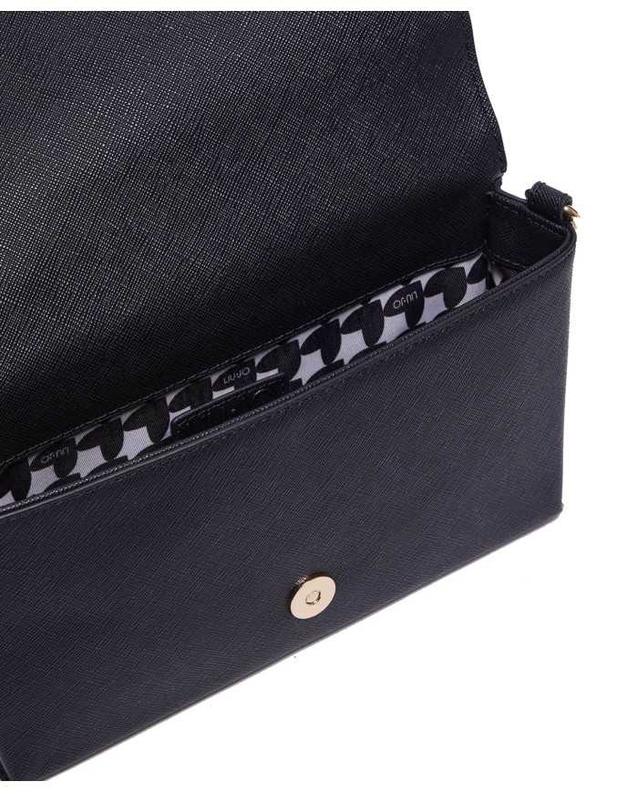 borsa nera donna con logo centrale e pattern interno a cuori | LIU JO borsa nera donna con logo centrale e pattern interno a cuori | LIU JO