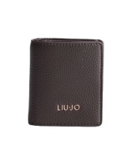 portafoglio prugna da donna effetto bottalato con logo avanti | LIU JO portafoglio prugna da donna effetto bottalato con logo avanti | LIU JO