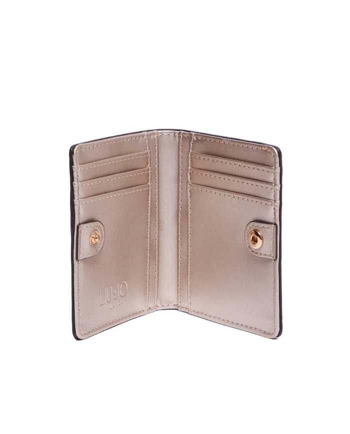 portafoglio light gold da donna effetto bottalato con logo | LIU JO portafoglio light gold da donna effetto bottalato con logo | LIU JO