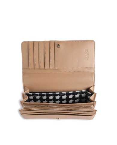 portafoglio cammello da donna con scomparti e logo avanti | LIU JO