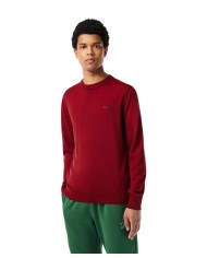 maglia bordeaux da uomo con logo ricamato | LACOSTE
