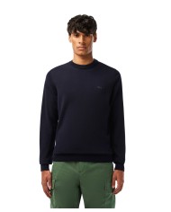 maglia blue navy da uomo con logo ricamato | LACOSTE