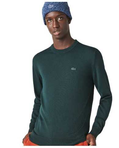 maglia verde da uomo con logo ricamato | LACOSTE maglia verde da uomo con logo ricamato | LACOSTE