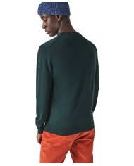 maglia verde da uomo con logo ricamato | LACOSTE
