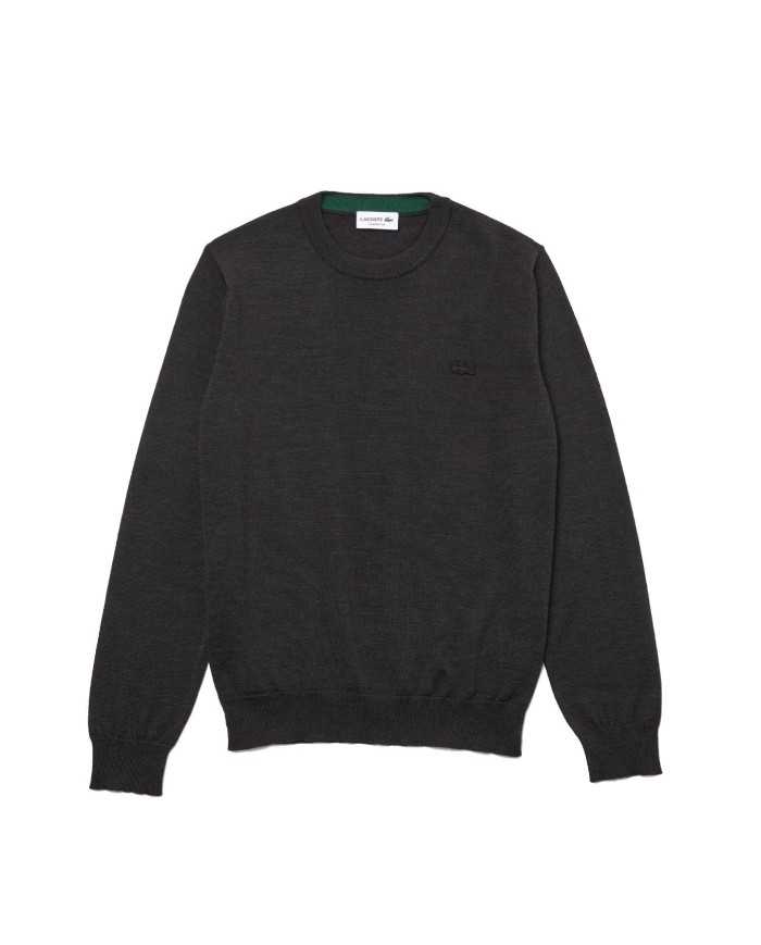 maglia grigia da uomo con logo ricamato | LACOSTE maglia grigia da uomo con logo ricamato | LACOSTE