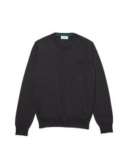 maglia grigia da uomo con logo ricamato | LACOSTE