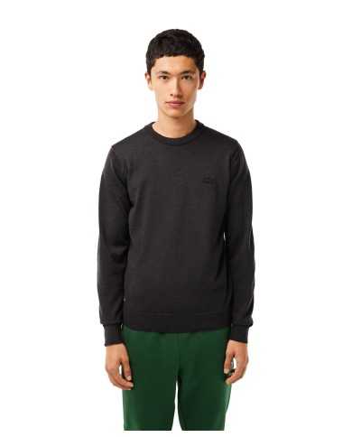 maglia grigia da uomo con logo ricamato | LACOSTE maglia grigia da uomo con logo ricamato | LACOSTE