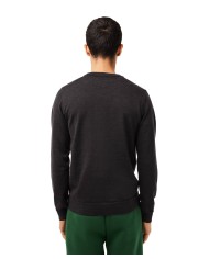 maglia grigia da uomo con logo ricamato | LACOSTE