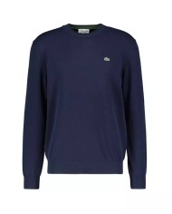maglia blue navy da uomo con logo ricamato | LACOSTE