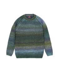 maglia verde multicolor da uomo con lavorazione rigata | BOB
