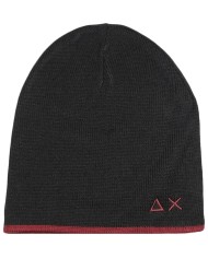 cappello bicolore nero da uomo con logo frontale | SUN68