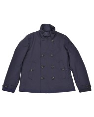 giubbotto blue black da uomo con logo patch su manica | SAVE THE DUCK