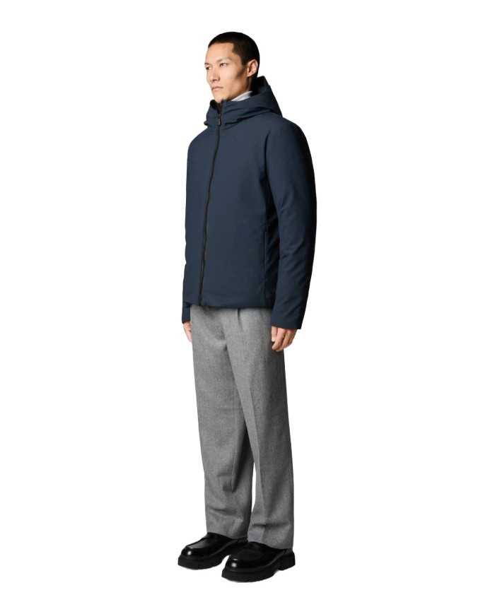 giubbotto blue black da uomo con logo patch sul retro | SAVE THE DUCK giubbotto blue black da uomo con logo patch sul retro | SAVE THE DUCK