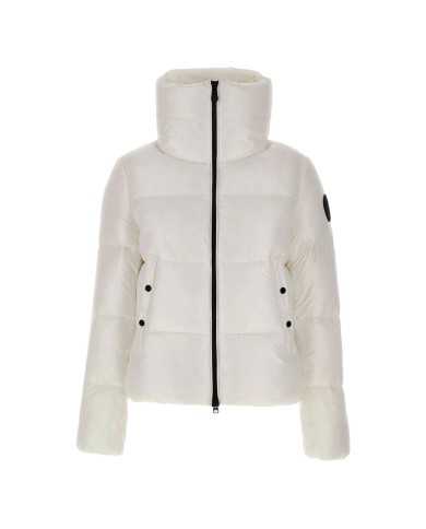 piumino bianco da donna con collo ampio e logo | SAVE THE DUCK piumino bianco da donna con collo ampio e logo | SAVE THE DUCK