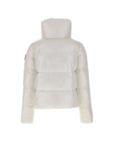 piumino bianco da donna con collo ampio e logo | SAVE THE DUCK piumino bianco da donna con collo ampio e logo | SAVE THE DUCK