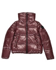 piumino burgundy black da donna con collo ampio e logo | SAVE THE DUCK piumino burgundy black da donna con collo ampio e logo | SAVE THE DUCK