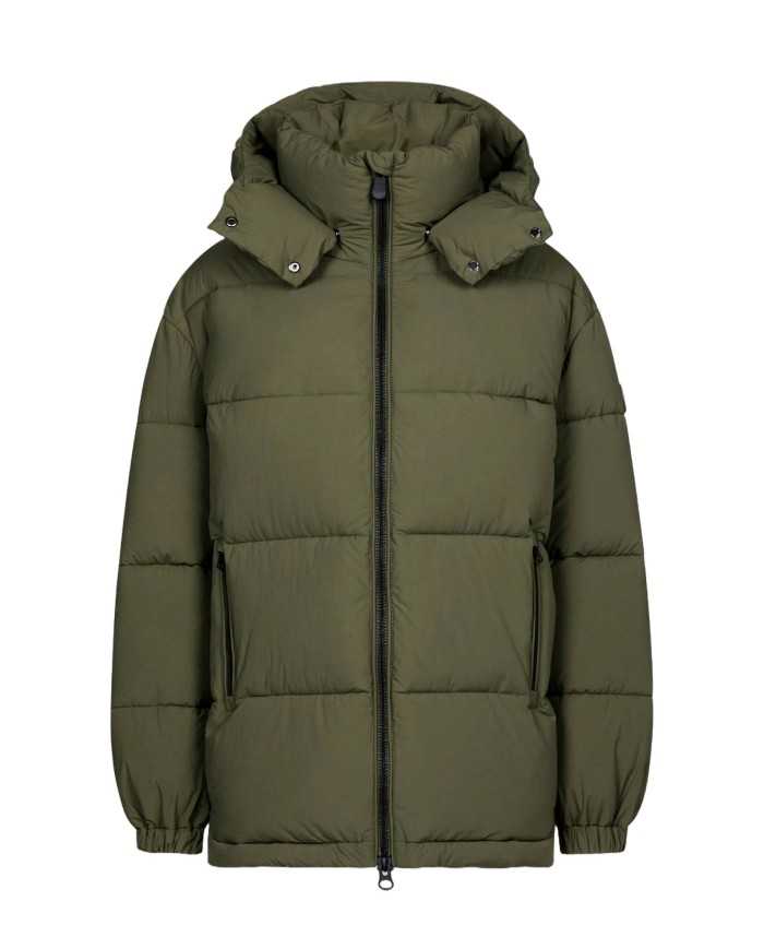 piumino sherw/green donna con logo patch su manica | SAVE THE DUCK piumino sherw/green donna con logo patch su manica | SAVE THE DUCK