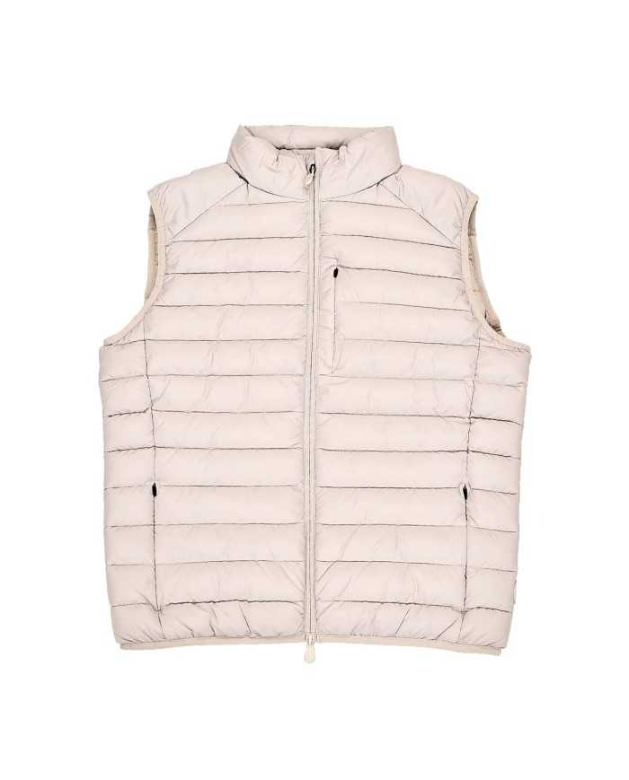 gilet rainy beige da uomo trapuntato e con collo alto | SAVE THE DUCK gilet rainy beige da uomo trapuntato e con collo alto | SAVE THE DUCK