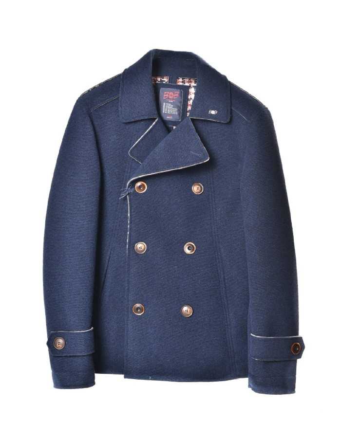 cappotto blu da uomo stile marine con pendaglio logato | BOB cappotto blu da uomo stile marine con pendaglio logato | BOB