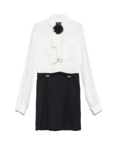 abito off/white da donna con camicia decorata su colletto | GAELLE abito off/white da donna con camicia decorata su colletto | GAELLE