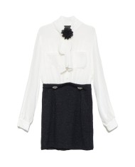 abito off/white da donna con camicia decorata su colletto | GAELLE abito off/white da donna con camicia decorata su colletto | GAELLE