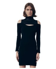 abito nero da donna con spalle scoperte e apertura su petto | GAELLE abito nero da donna con spalle scoperte e apertura su petto | GAELLE