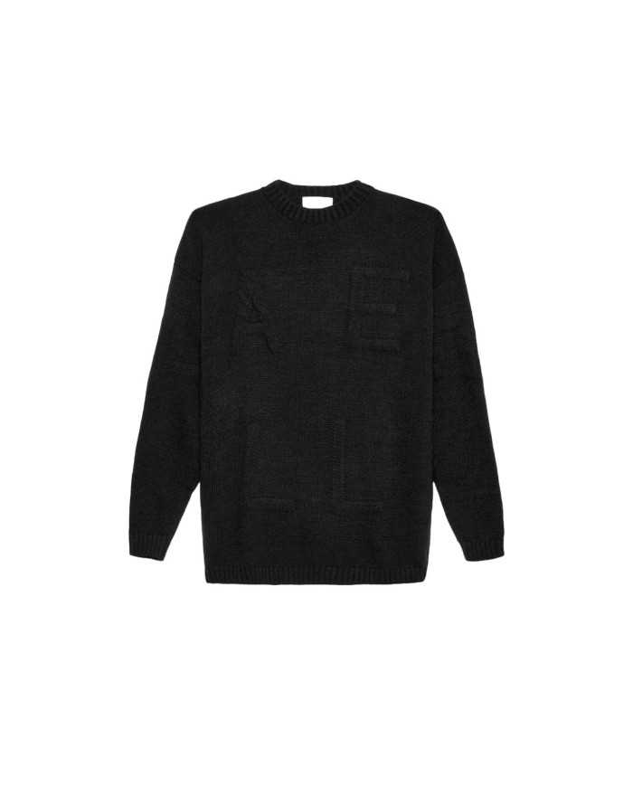 maglia nero da donna con lettere a rilievo | GAELLE maglia nero da donna con lettere a rilievo | GAELLE
