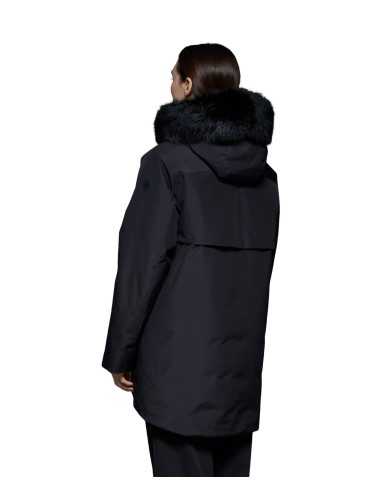 giaccone nero da donna con patch logata su manica | PEOPLE OF SHIBUYA giaccone nero da donna con patch logata su manica | PEOPLE OF SHIBUYA