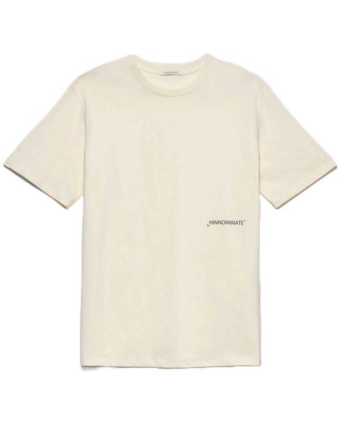 t-shirt bianco/burro a donna con logo frontale | HINNOMINATE t-shirt bianco/burro a donna con logo frontale | HINNOMINATE