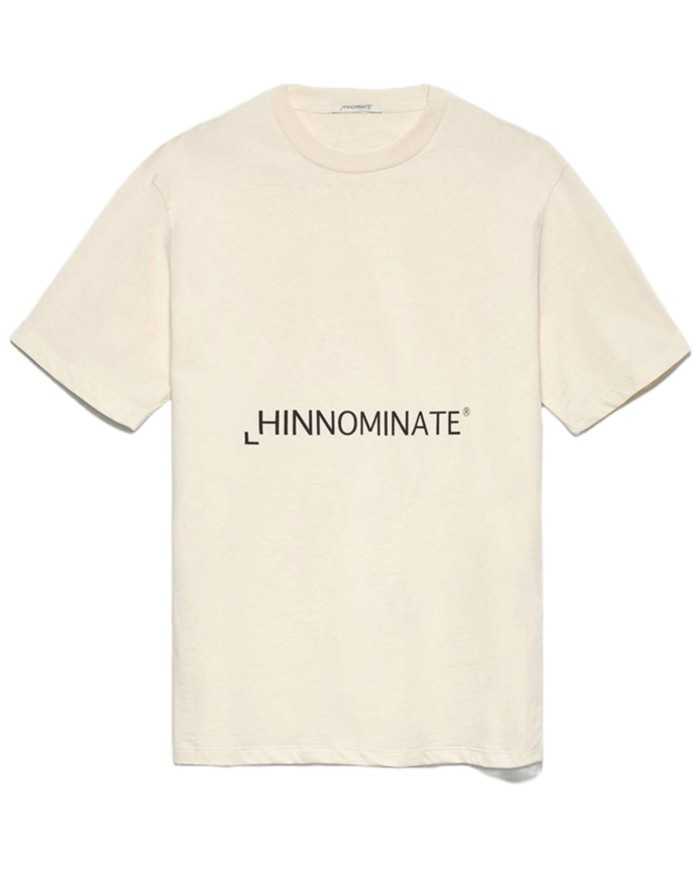 t-shirt bianco/burro da donna con maxi logo avanti | HINNOMINATE t-shirt bianco/burro da donna con maxi logo avanti | HINNOMINATE