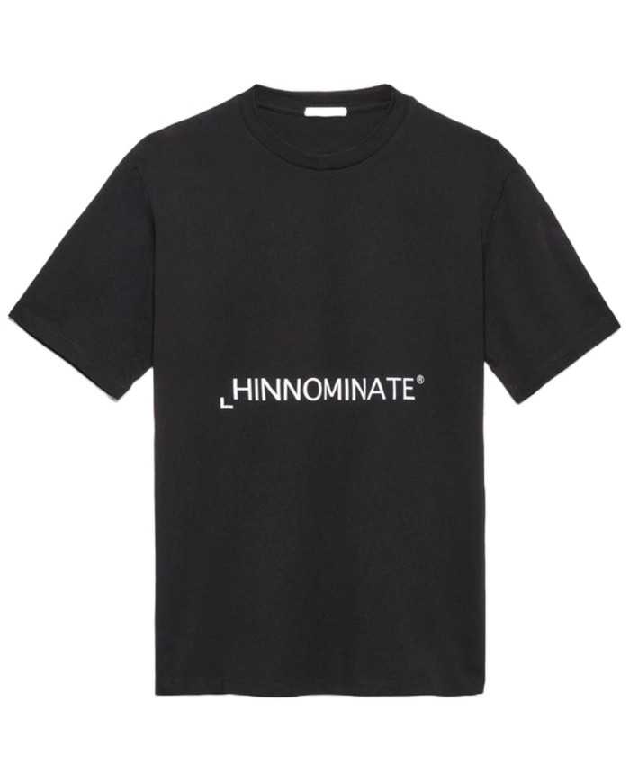 t-shirt nero da donna con maxi logo avanti in contrasto | HINNOMINATE t-shirt nero da donna con maxi logo avanti in contrasto | HINNOMINATE