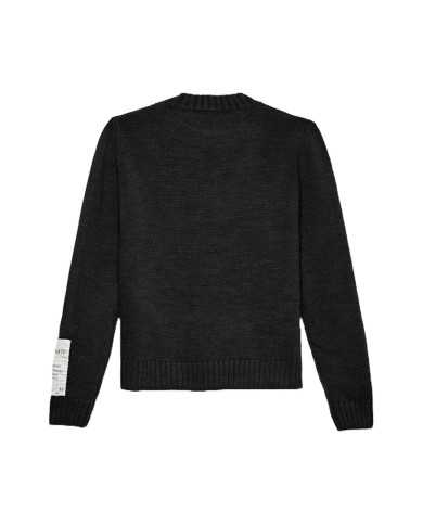 maglia nera da donna logata su petto e manica sinistra | HINNOMINATE