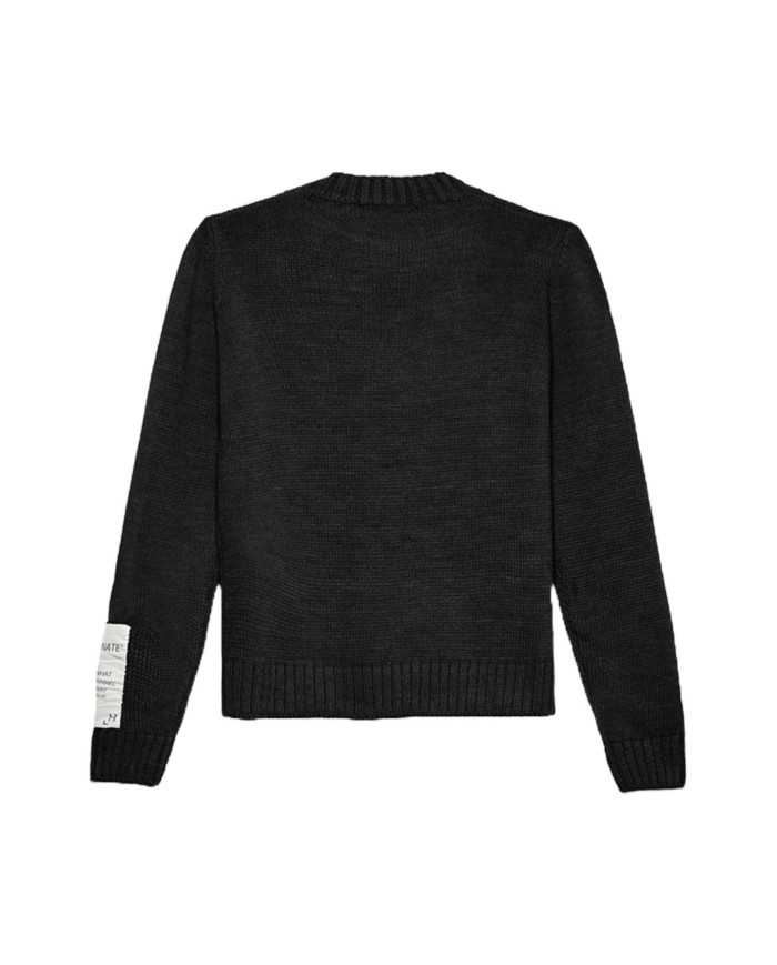 maglia nera da donna logata su petto e manica sinistra | HINNOMINATE maglia nera da donna logata su petto e manica sinistra | HINNOMINATE