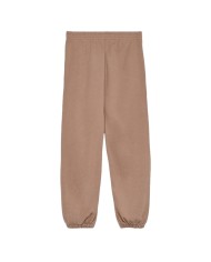 pantalone tortora da donna con logo su gamba | HINNOMINATE