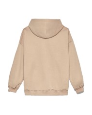 felpa nocciola da donna con tasca a marsupio e logo | HINNOMINATE