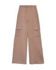 pantaloni a palazzo tortora da donna con vita elastica | HINNOMINATE