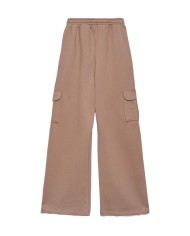 pantaloni a palazzo tortora da donna con vita elastica | HINNOMINATE