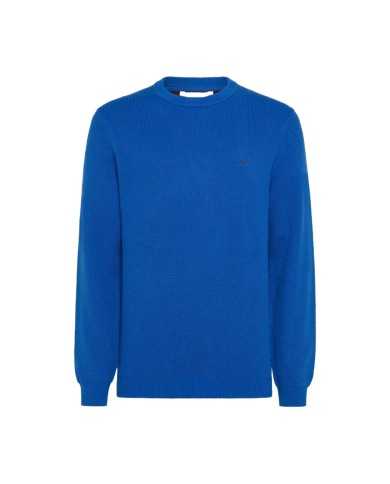 maglia blue da uomo logata su petto e lavorato a maglia | SUN68 maglia blue da uomo logata su petto e lavorato a maglia | SUN68