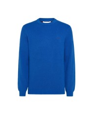 maglia blue da uomo logata su petto e lavorato a maglia | SUN68