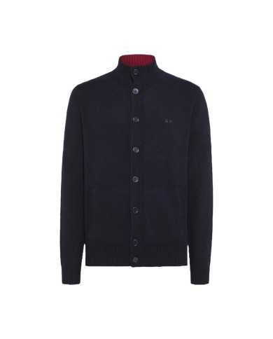 cardigan navy blue da uomo logato su petto | SUN68 cardigan navy blue da uomo logato su petto | SUN68